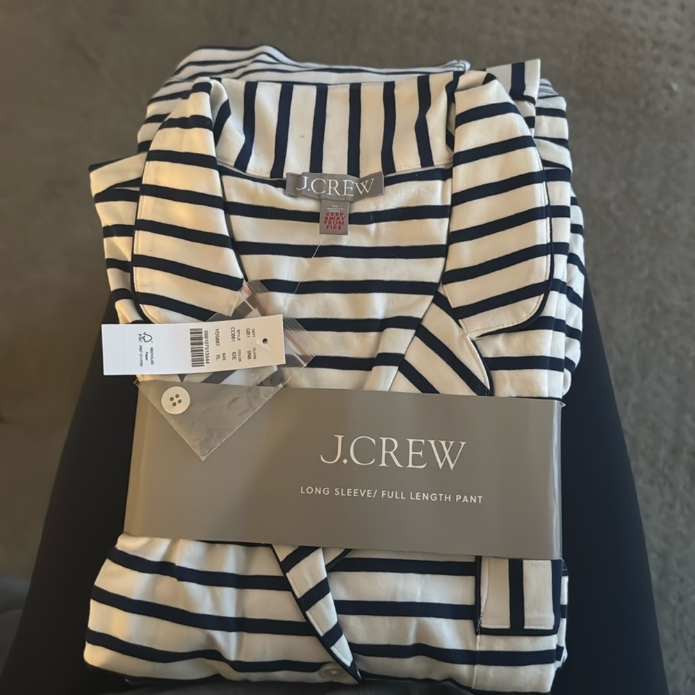 J. Crew Dreamy cotton-blend pajama set in stripe - Picture 5 of 5